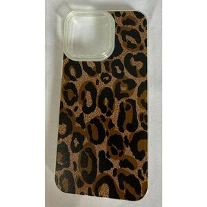 iPhone 14 Pro Max+/iphone15 Pro Max Plastic Case Brown Leopard Print